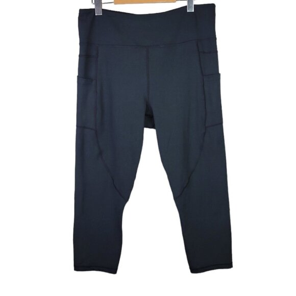 ZYIA Active Leggings Capri Crop High Waist Black 16-18 - Picture 2 of 10